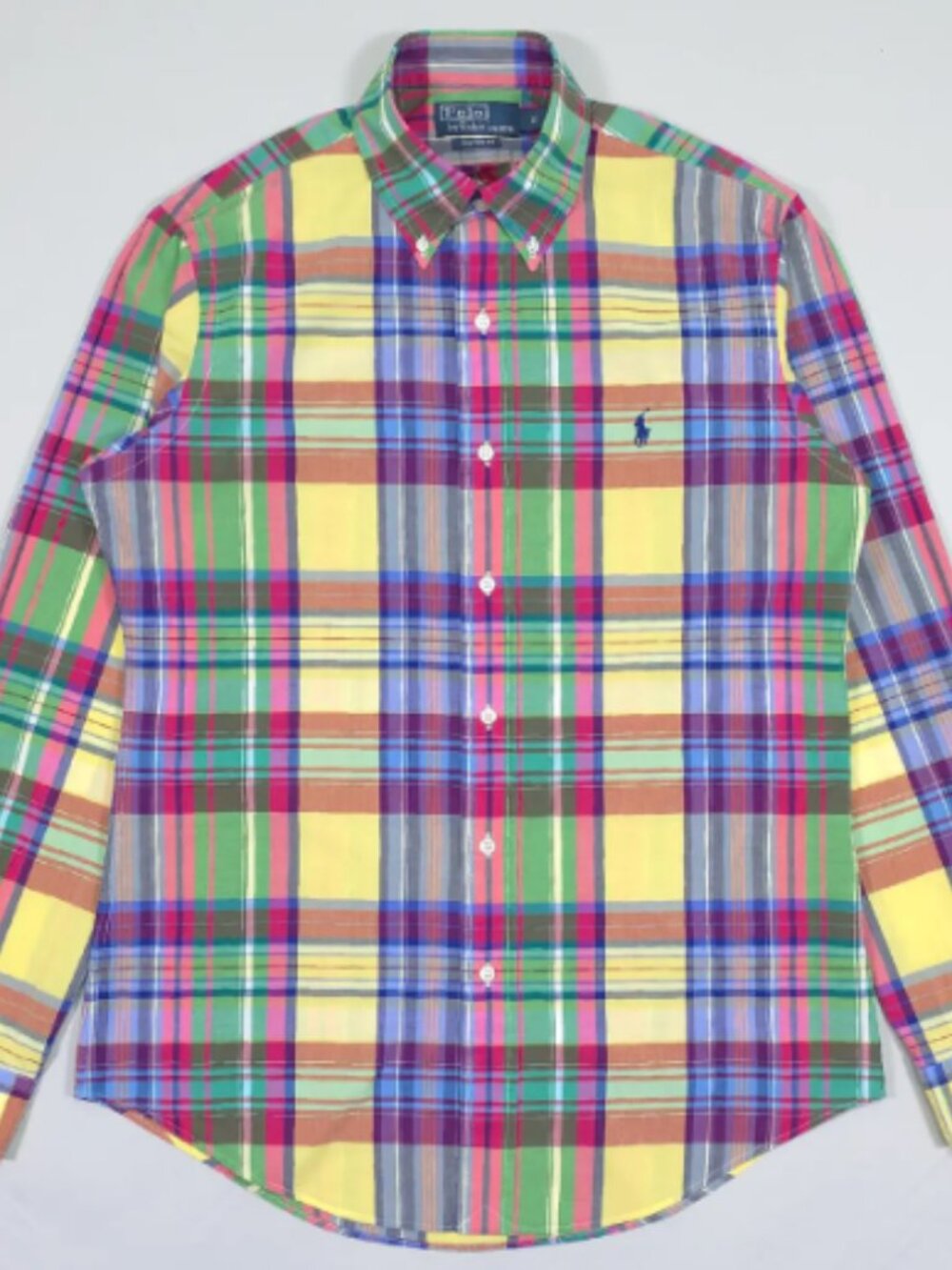 Polo by Ralph Lauren 90s Yellow Madras Button Down Shirt | Sz Large